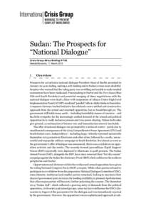 Microsoft Word - B108 Sudan - The Prospects for National Dialogue