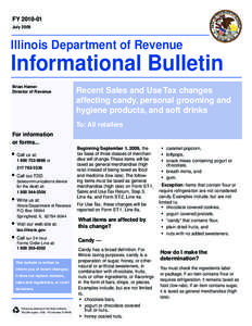 FY[removed]July 2009 Illinois Department of Revenue  Informational Bulletin