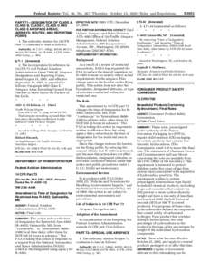 Federal Register / Vol. 66, No[removed]Thursday, October 25, [removed]Rules and Regulations PART 71—DESIGNATION OF CLASS A, CLASS B, CLASS C, CLASS D AND CLASS E AIRSPACE AREAS; AIRWAYS; ROUTES; AND REPORTING POINTS