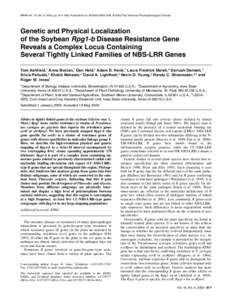 MPMI Vol. 16, No. 9, 2003, pp. 817–826. Publication no. M[removed]02R. © 2003 The American Phytopathological Society  Genetic and Physical Localization of the Soybean Rpg1-b Disease Resistance Gene Reveals a Complex