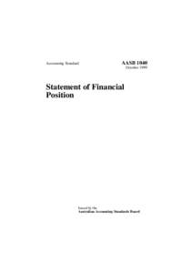 Accounting Standard  AASB 1040 October[removed]Statement of Financial