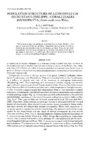 POPULATION STRUCTURE OF LI THO PHY LLU M /NCR U S T AI\[S(PHILIPPI). (CORALLINALES RHODOPHYTA.) from sourh-westWales R.c.J.EDYVEAN Departntentof Metallurgg,Uniztersity of Shffield, SheffieldSI 3JD