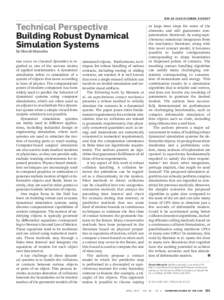 doi:[removed][removed]Technical Perspective Building Robust Dynamical Simulation Systems By Dinesh Manocha