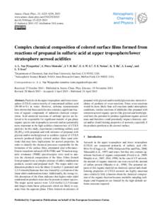 Atmos. Chem. Phys., 15, 4225–4239, 2015 www.atmos-chem-phys.netdoi:acp © Author(sCC Attribution 3.0 License.  Complex chemical composition of colored surface films formed fr