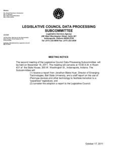 NT[removed]Legislative Council Data Processing Subcommittee