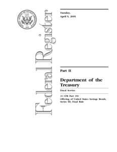 Tuesday, April 5, 2005 Part II  Department of the