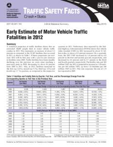 TRAFFIC SAFETY FACTS Crash • Stats DOT HS[removed]	  A Brief Statistical Summary