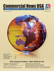Commercial News USA AMERICAN EXPORTERS SEEKING PARTNERS WORLDWIDE www.export.gov/cnusa Table of Contents . . . . . . . . . . . 3 Trade Shows . . . . . . . . . . . . . . . 5