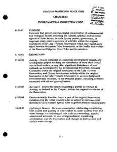 s. w.s. T.  SISSETON-WAHPETON SIOUX TRIBE CHAPTER 61 ENVIRONMENTAL PROTECTION CODE
