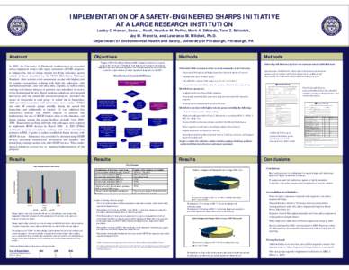 IMPLEMENTATION OF A SAFETY-ENGINEERED SHARPS INITIATIVE AT A LARGE RESEARCH INSTITUTION Lesley C. Homer, Dana L. Roolf, Heather M. Peffer, Mark A. DiNardo, Tara Z. Balonick, Jay M. Frerotte, and Lawrence M. Milchak, Ph.D