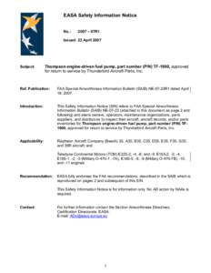 SIN 2007-07R1_Thompson Engine-driven Fuel Pumps.doc