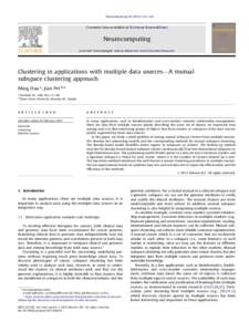 Clustering in applications with multiple data sources—A mutual subspace clustering approach