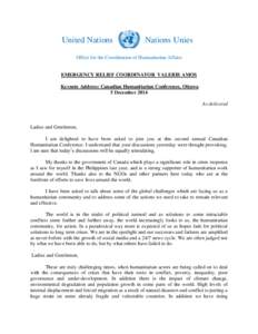 United Nations  Nations Unies Office for the Coordination of Humanitarian Affairs