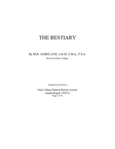 Microsoft Word - James - Bestiary - Eton.doc