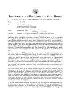 Information technology audit / Transportation in the United States / Hood Canal Bridge / Washington State Department of Transportation / Audit / Performance audit / Washington State Department of Archaeology and Historic Preservation / Alaskan Way Viaduct / Financial audit / Auditing / Washington / Bridges