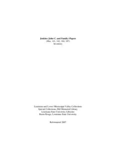 Jenkins / Dunbar / United States / Association of Public and Land-Grant Universities / Louisiana State University / William Dunbar