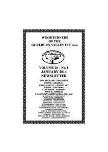 WOODTURNERS OF THE GOULBURN VALLEY INC 3352K VOLUME 28 – No. 1