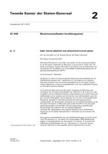 Maximumsnelheden hoofdwegennet; Brief regering; Maximumsnelheid A2 Vinkeveen - Maarssen