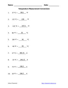 Name:  Date: Temperature Measurement Conversions 98.6