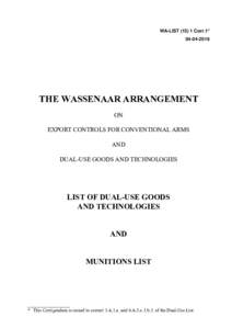 WA-LISTCorr.1* THE WASSENAAR ARRANGEMENT ON EXPORT CONTROLS FOR CONVENTIONAL ARMS