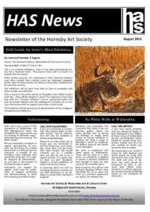 HAS News Newsletter of the Hornsby Art Society August[removed]HAS Inside An Artist’s Mind Exhibition