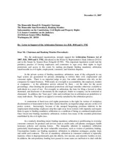 Federal Arbitration Act / Alternative dispute resolution / Consumer protection / Arbitral tribunal / Predatory lending / National Arbitration Forum / Arbitration in the United States / Law / Arbitration / Dispute resolution