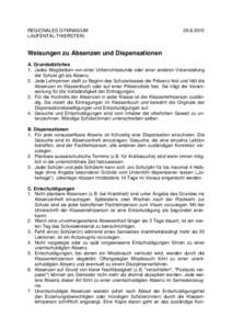 REGIONALES GYMNASIUM LAUFENTAL-THIERSTEIN[removed]Weisungen zu Absenzen und Dispensationen