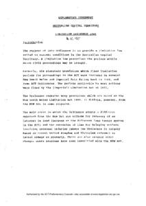 EXPLANATORY,STATEMENT AUSTRALIAN CAPITAL TERRITORY LIMITATION ORDINANCE 1985 No.  66, IQ{S