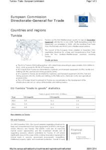 Tunisia - Trade - European Commission  Page 1 of 3 European Commission Directorate-General for Trade