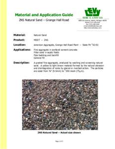 Material and Application Guide 2NS Natural Sand – Grange Hall Road 8800 Dix Avenue, Detroit, MichiganPhoneLEVY Fax