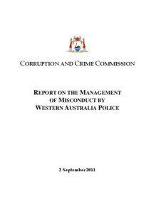 CORRUPTION AND CRIME COMMISSION  REPORT ON THE MANAGEMENT