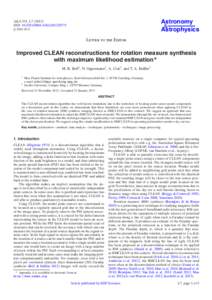 Electromagnetic radiation / Deconvolution / Point spread function / Faraday effect / Angular resolution / Optics / Electromagnetism / Physics