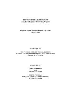 PECONIC ESTUARY PROGRAM Long Term Eelgrass Monitoring Program Eelgrass Trends Analysis Report: [removed]April 27, 2004