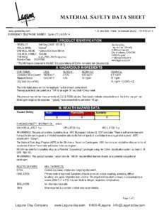 MATERIAL SAFETY DATA SHEET www.spinksclay.com P. O. Box 820· Paris, Tennessee 38242·EMERGENCY TELEPHONE NUMBER: Spinks
