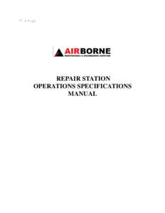 Title Page  REPAIR STATION OPERATIONS SPECIFICATIONS MANUAL