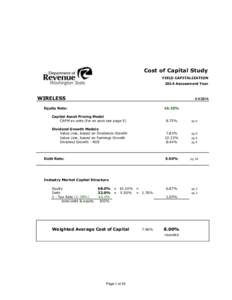 Cost of Capital Study YIELD CAPITALIZATION 2014 Assessment Year WIRELESS