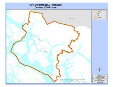 City and Borough of Wrangell Census 2000 Places Legend