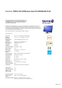 Datenblatt: TERRA LED 2250W piano black DVI GREENLINE PLUS  Umweltschonendes 21,5