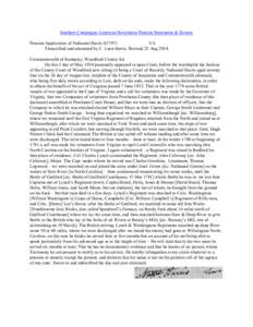 Southern Campaigns American Revolution Pension Statements & Rosters Pension Application of Nathaniel Harris S37971 VA Transcribed and annotated by C. Leon Harris. Revised 25 Aug[removed]Commonwealth of Kentucky, Woodford C