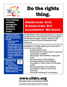 Urban design / Disability / Design / Human geography / Knowledge / Job Accommodation Network / Americans with Disabilities Act / Accessibility / Ergonomics / Transportation planning