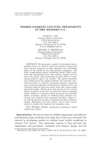 NATURAL RESOURCE MODELING Volume 19, Number 1, Spring 2006 TIMBER MARKETS AND FUEL TREATMENTS IN THE WESTERN U.S. KAREN L. ABT