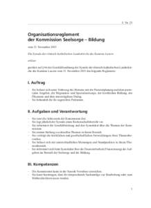   I / Nr. 25 Organisationsreglement der Kommission Seelsorge – Bildung