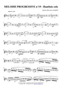 MELODIE PROGRESSIVE n°19 - Hautbois solo G Apollon-Marie-Rose BARRET  Moderato ( =88)