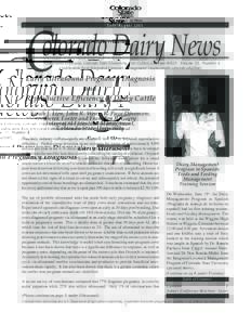 J u l y / AHuE Ag DuEsRt[removed]C olorado Dairy News Cooperative Extension, Colorado State University, Fort Collins, Colorado[removed]Volume 11, Number 4