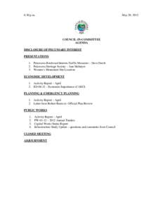 6:30 p.m.  May 28, 2012 COUNCIL-IN-COMMITTEE AGENDA