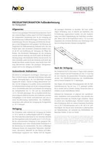 produktinformation Fußbodenheizung  1|1 für Holzparkett Allgemeines