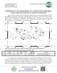 RED SISMICA DE PUERTO RICO  Universidad de Puerto Rico Recinto de Mayagüez Departamento de Geología