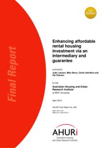 Enhancing affordable rental housing investment via an intermediary and guarantee