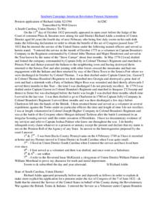 Southern Campaign American Revolution Pension Statements Pension application of Richard Addis S21594 fn32SC Transcribed by Will Graves A South Carolina, Union District: To Wit On the 11th day of October 1832 personally a