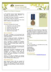 Civil awards and decorations / Public Service Medal / Australian Cadet Forces Service Medal / Orders /  decorations /  and medals of Australia / Order of Australia / Australia